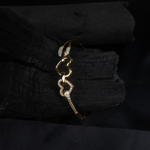 Hearts Diamond Cut Bracelet - D6A-1